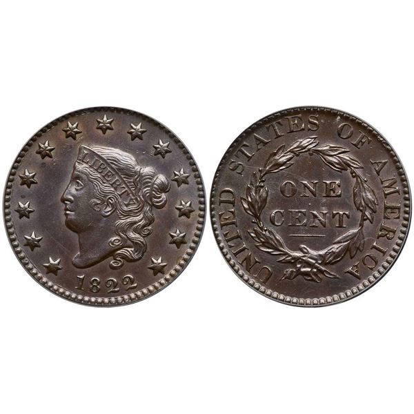 1822 N-10 R2 ANACS graded MS63 Brown