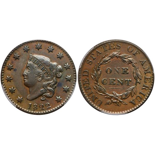 1822 N-10 R2 PCGS graded AU50