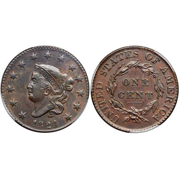 1824 N-3 R2 PCGS graded AU55