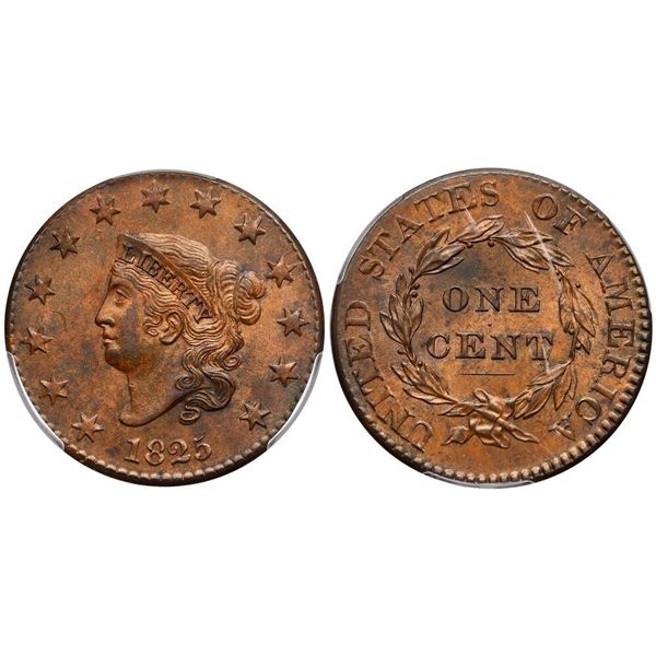 1825 N-3 R3 PCGS graded MS64 Brown