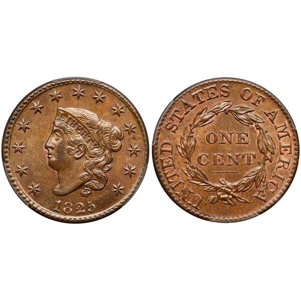 1825 N-9 R2 PCGS graded MS64 Brown