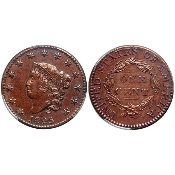 1825 N-10 R3 PCGS graded MS62 Brown