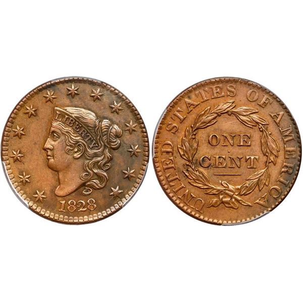 1828 N-2 R2 PCGS graded MS62 Brown