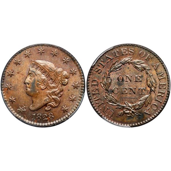 1828 N-8 R3 PCGS graded MS62 Brown