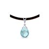 Genuine 6.51 ctw Blue Topaz & Diamond Necklace 14KT White Gold - REF-26V9W