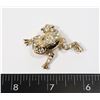 Image 1 : VINTAGE CZ/CRYSTAL/GLASS FROG BROOCH PIN