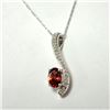 Image 1 : 10K WHITE GOLD GARNET 18"(0.5CT) DIAMOND(0.2CT)