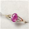 Image 3 : 10K YELLOW GOLD RUBY(0.65CT)  RING (~SIZE 5.5)