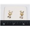 Image 1 : NEW BUNNY THEME DROP RHINESTONE EARRINGS