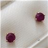 Image 2 : 14K YELLOW GOLD RUBY EARRINGS, MADE IN CANADA