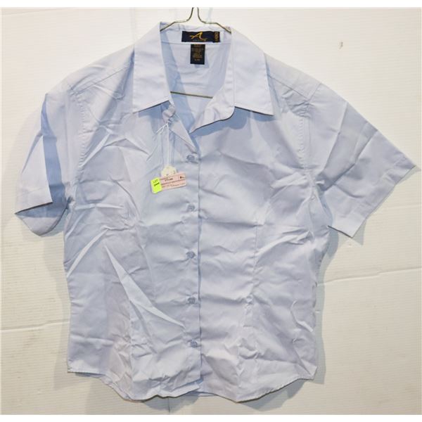 NEW WOMEN'S A.C. POLY/COTTON WORK SHIRT, BLUE, L