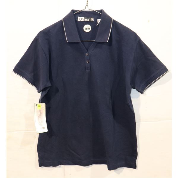 NEW WOMEN'S ON TOUR RING SPUN COTTON POLO NAVY MED