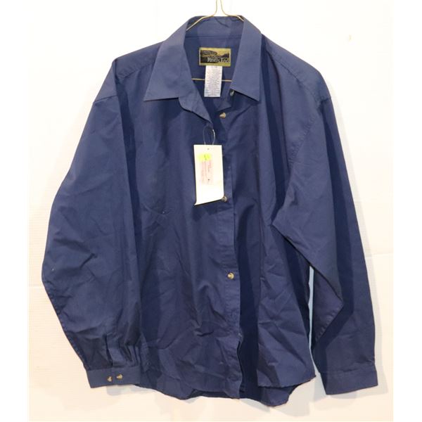 NEW WOMEN'S RIVER END COTTON/POLY WORK SHIRT NAVY L