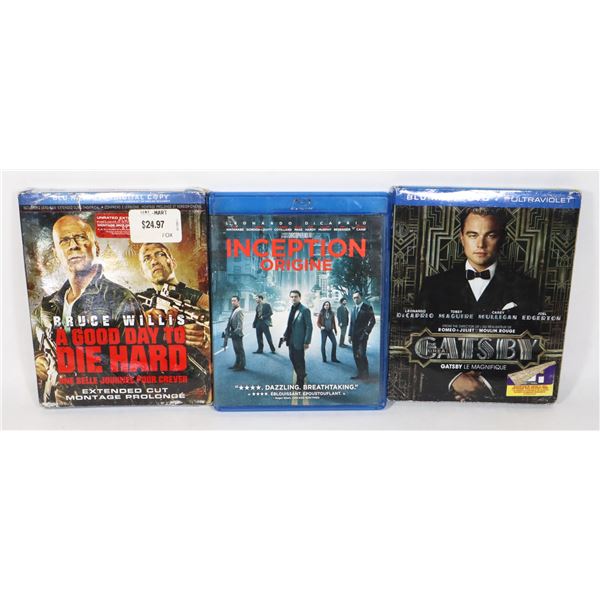 LOT OF THREE BLURAYS INCL. GREAT GATSBY