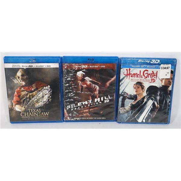 LOT OF 3 BLURAYS INCL.TEXAS CHAINSAW