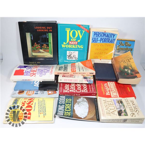 BOX OF ASSORTED ESTATE BOOKS, SOME SELF HELP,