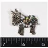 Image 1 : NEW ANTIQUE STYLE RHINESTONE DONKEY BROOCH