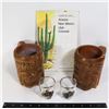 Image 1 : TWO HAWAII WOODEN TOTEM MUGS SOLD WITH TWO HORSE