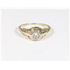 Image 2 : #16 SOLID 14K GOLD DIAMOND RING 1.3 GRAMS .10CT