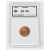 Image 1 : #48 1955 CANADA ONE CENT COIN GRADED EF40