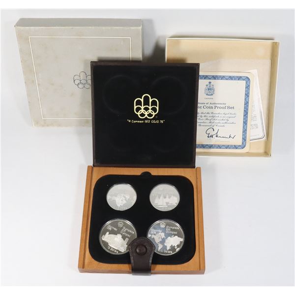 #63 1976 CANADA OLYMPIC COIN PROOF SET 4 SILVER