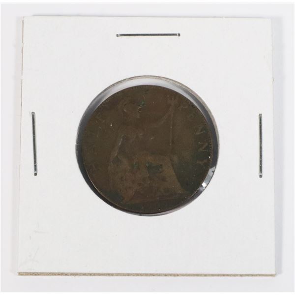 #90 1902 HALF PENNY COIN BRITISH EDWARDIAN