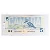 Image 2 : #119 1986 $5 FIVE DOLLARS CANADA PAPER MONEY