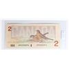Image 2 : #122 1986 $2 TWO DOLLARS CANADA PAPER MONEY