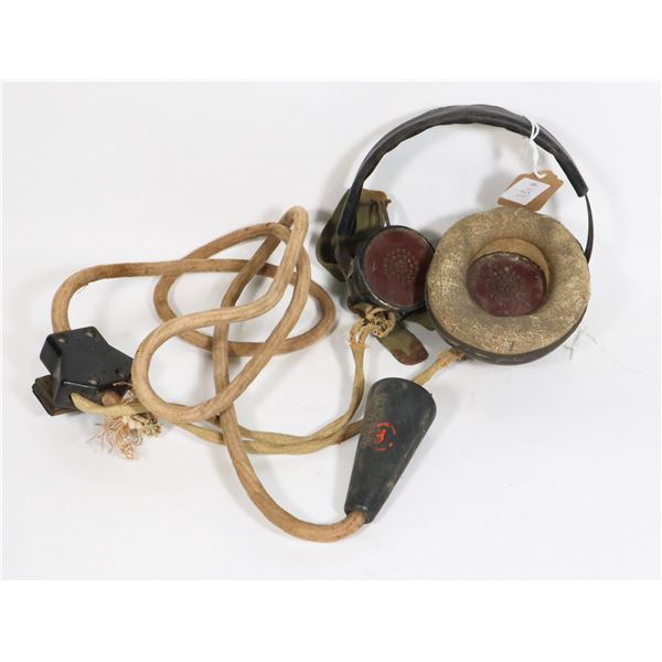#183 WW2 HEADGEAR SET WORN CONDITION