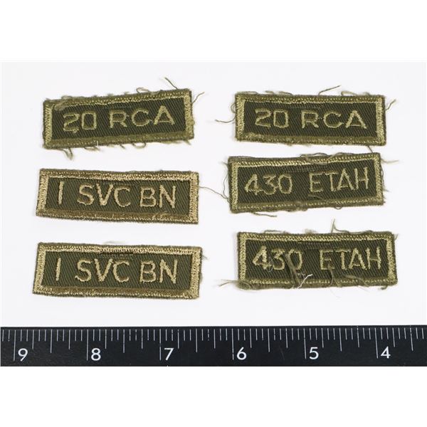 #264 3 PAIRS CANADIAN MILITARY INSIGNIA UNIFORM