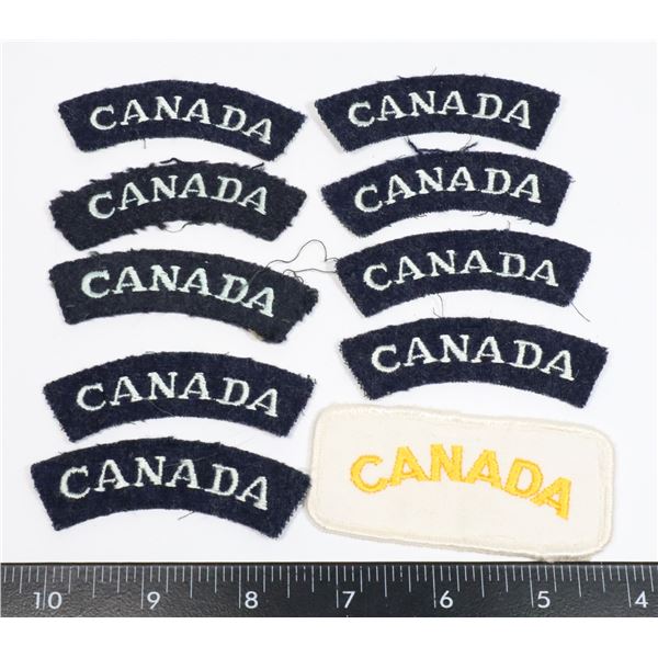 #276 LOT OF 10 CANADA MILITARY CLOTH BADGE