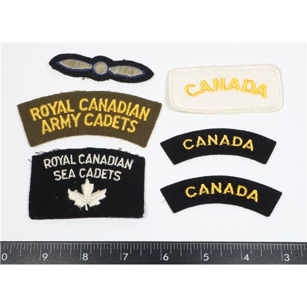 #277 LOT OF 6 ASSORTED CANADIAN MILITARY CLOTH