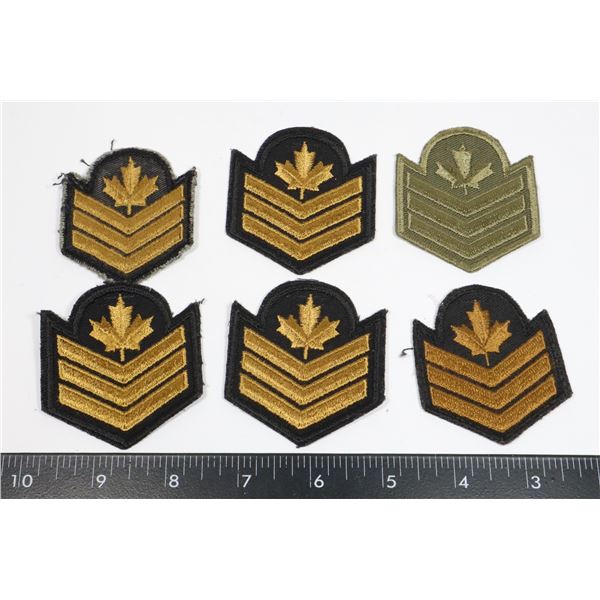 #279 LOT OF 6 CANADIAN MILITARY CHEVRON RANK