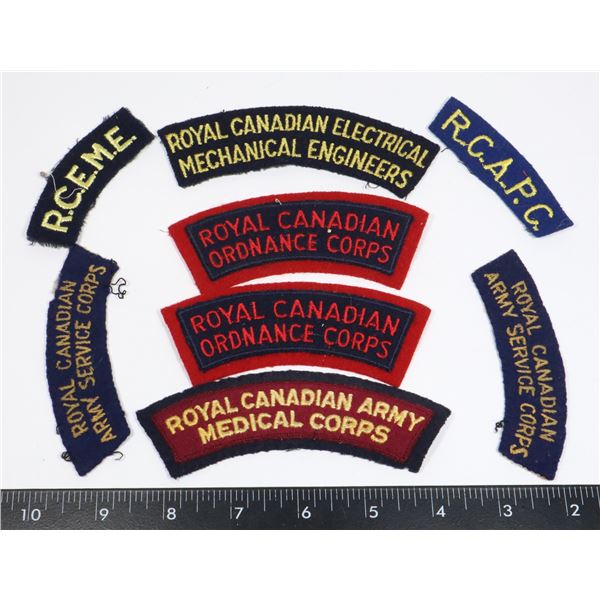 #281 LOT OF 8 CANADIAN MILITARY SHOULDER TITLES