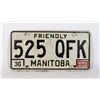 Image 1 : #764 CANADA 1998 MANITOBA 525QFK LICENSE PLATE