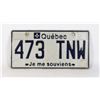 Image 1 : #766 CANADA QUEBEC JE ME SOUVIENS 473TNW LICENSE