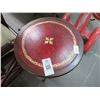 Image 2 : Mahogany Leather Top Round Side Table