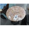 Image 2 : Carved Mahogany Round Marble Top Pedestal Table