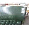 Image 2 : Green Leather Button Tufted Armchair On Wheels