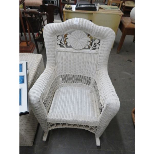 White Wicker Rocking Chair