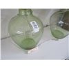 Image 2 : Stained Green Glass Base Table Lamps (Pair)