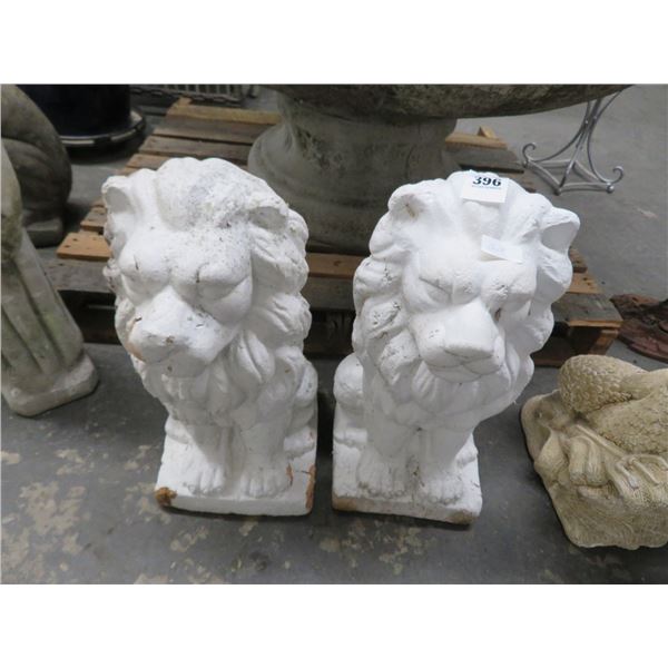 2-Concrete Lion Statuary - 20" - 2 X $