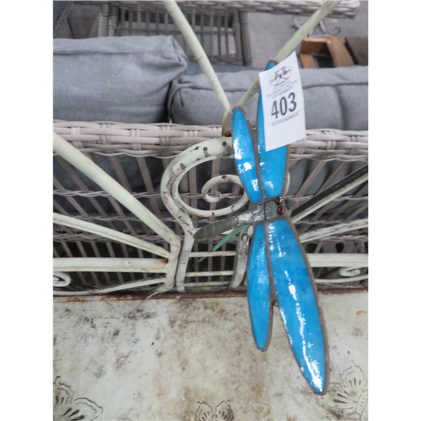 Stained Leaded Glass Dragonfly Garden Décor