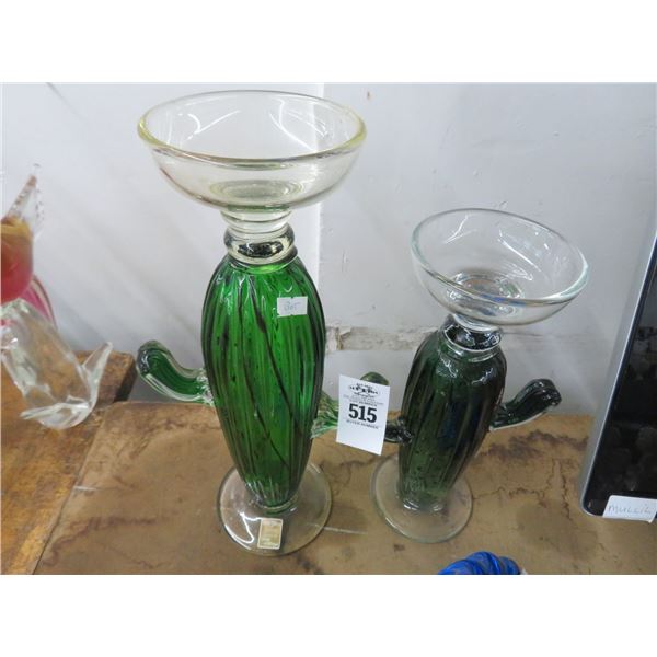 2-Art Glass Cactus - 2 X $