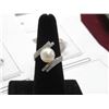 Image 2 : Platinum Cultured Pearl and Diamond Ring w/One Round 9.00mm Cultured Pearl