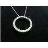 Image 2 : 10K WG Diamond Circle Pendant and Chain w/36 Round Diamonds 6.2g -