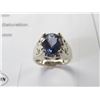 Image 2 : 14K WG Iolite and Diamond Ring w/One Oval Mixed Cut Iolite 3CT Weight & 4 Round