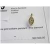 Image 2 : 14K YG Solitaire Pendant.  Diamond is Bezel Set 5.0g - Replacement Value $22,500.00