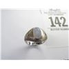 Image 2 : 14K WG Ring w/2 Old European Round Cut Diamonds.  Sapphire & Diamonds are Burnish