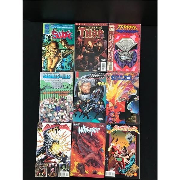 LOT OF 9 COMICS (MARVEL, DC, INDI)